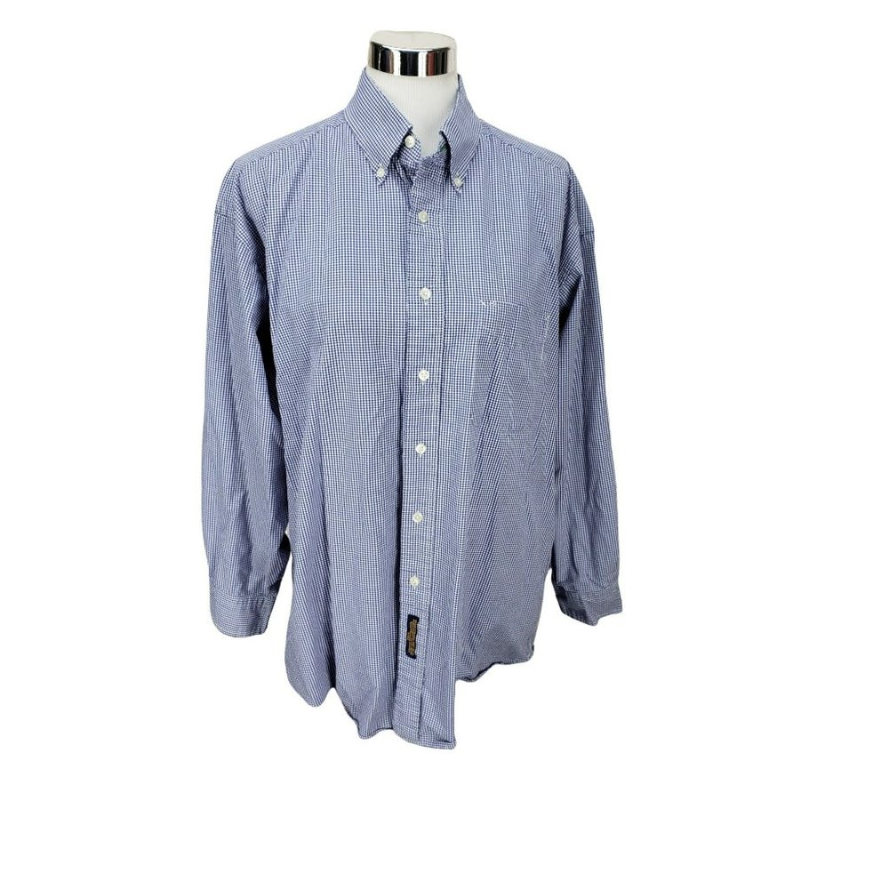 Tommy Hilfiger Blue Checkered sz 17 ButtonUp Shirt